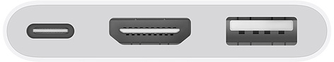 На фото изображено Адаптер Apple USB-C Digital AV Multiport, белый