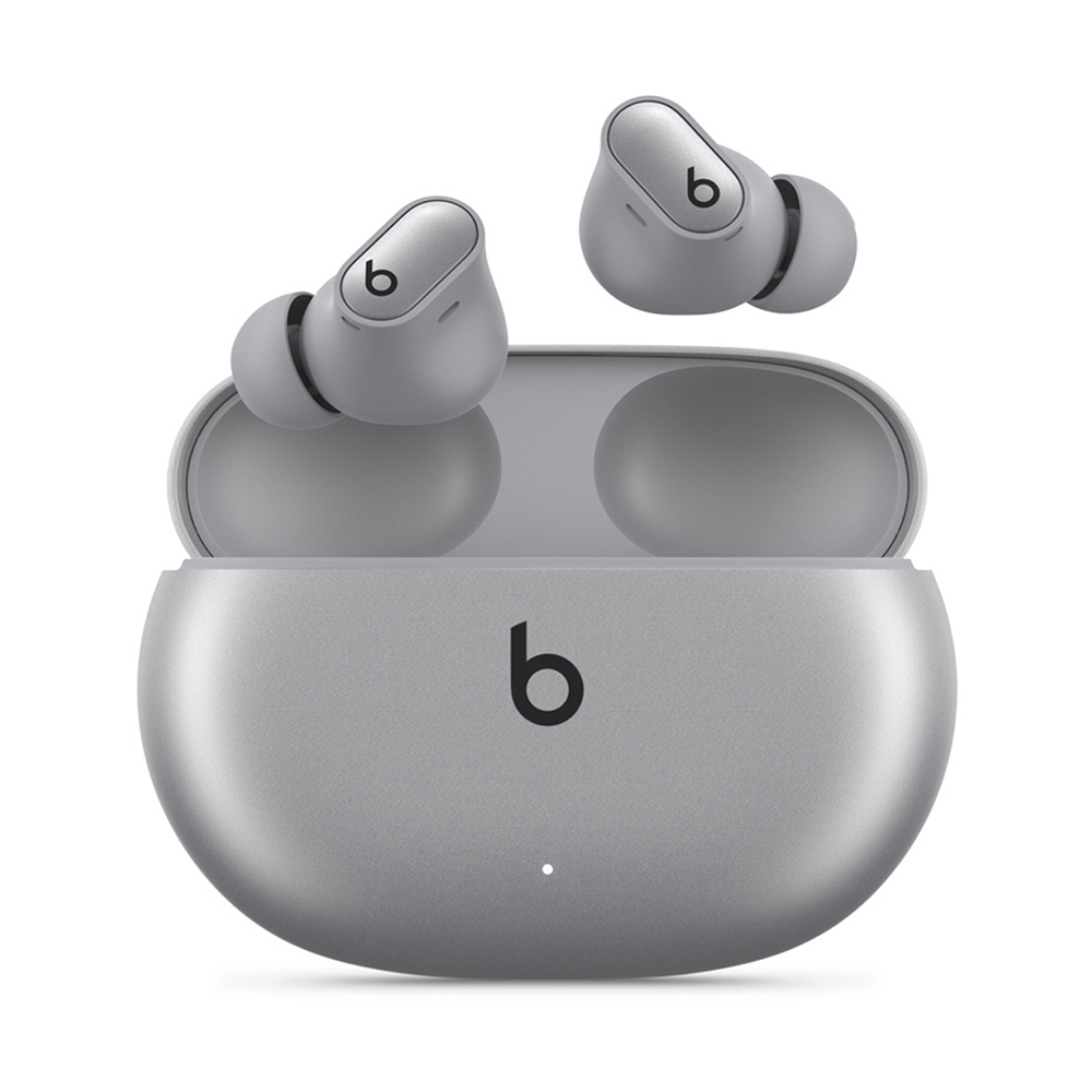 На фото изображено Беспроводные наушники Beats Studio Buds Plus, серебристый
