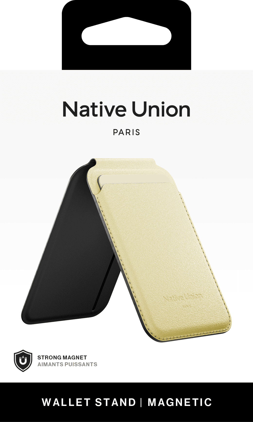 На фото изображено Чехол-бумажник Native Union Active Wallet Stand, лимон