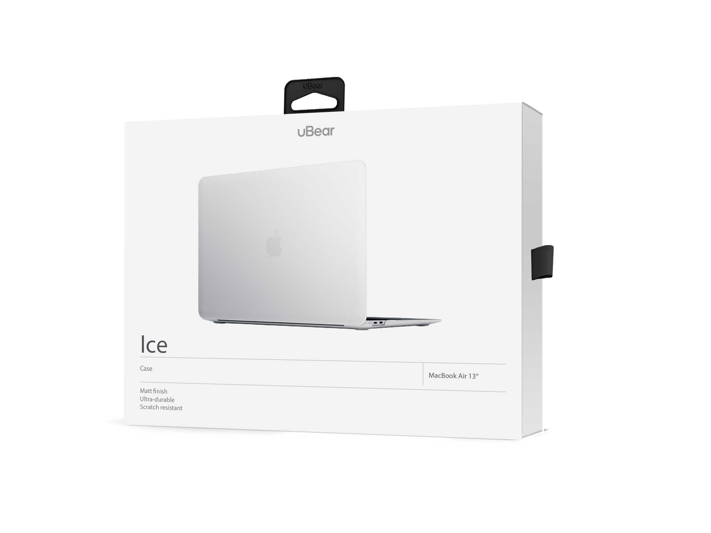 На фото изображено Чехол защитный, uBear Ice Case для MacBook Air 13 (2019, 2020), белый