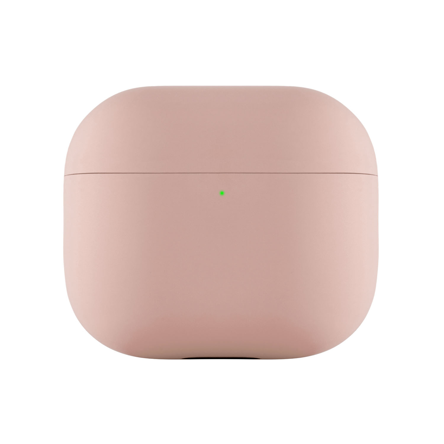 На фото изображено Ультратонкий силиконовый чехол Touch Case для AirPods 3, розовый