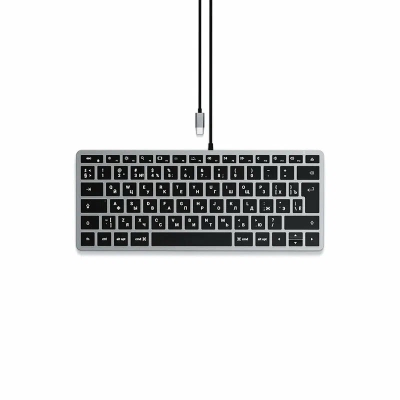 Клавиатура Satechi Slim W1 USB-C Wired Keyboard-RU, серый космос Клавиатура Satechi Slim W1 USB-C Wired Keyboard-RU, серый космос