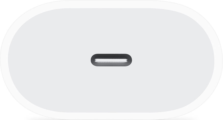 На фото изображено Адаптер питания Apple USB-C 20W, белый