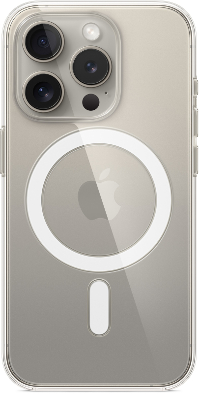 На фото изображено Чехол Apple Clear Case MagSafe для iPhone 15 Pro, прозрачный