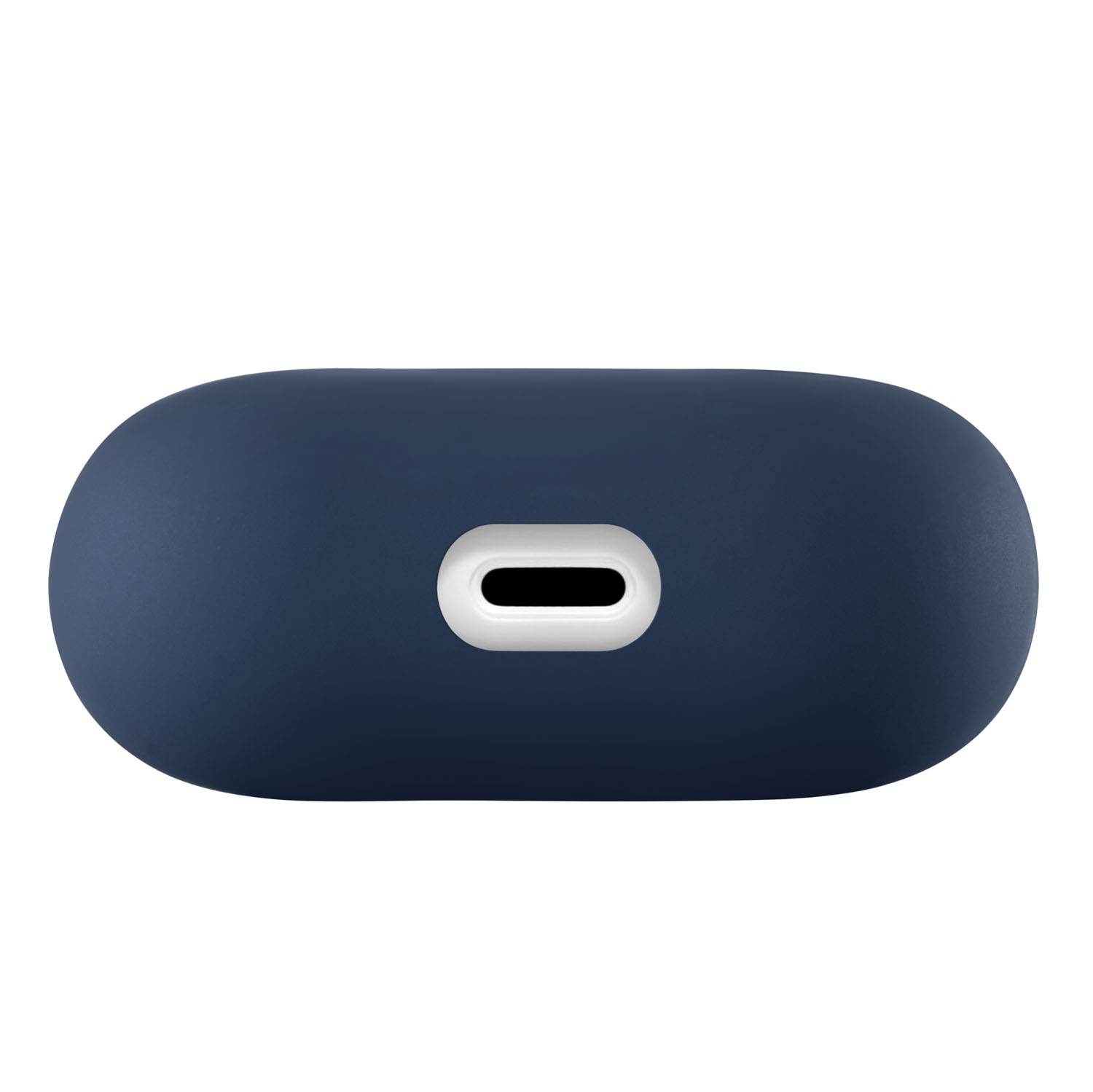 На фото изображено Ультратонкий силиконовый чехол Touch Case для AirPods 3, тёмно-синий