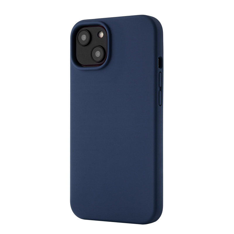 На фото изображено Чехол защитный uBear Touch Case для iPhone 14, тёмно-синий