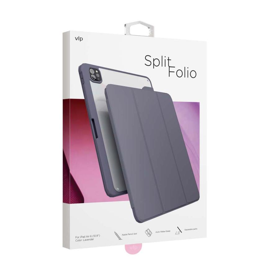 На фото изображено Защитный чехол VLP Split Folio для Apple iPad Air 11 (M2), лавандовый