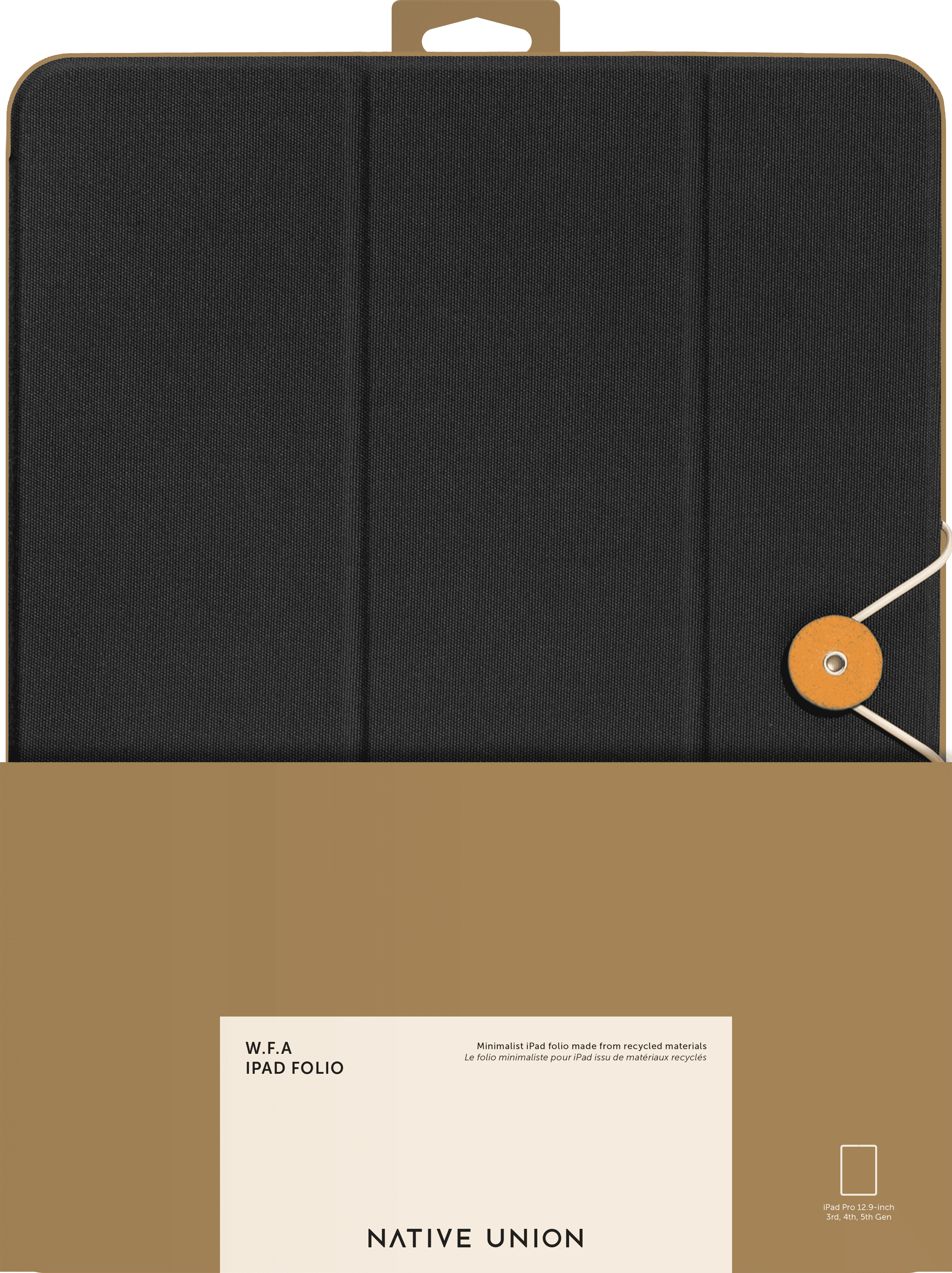 На фото изображено Чехол Native Union Folio для iPad Pro 12,9", черный