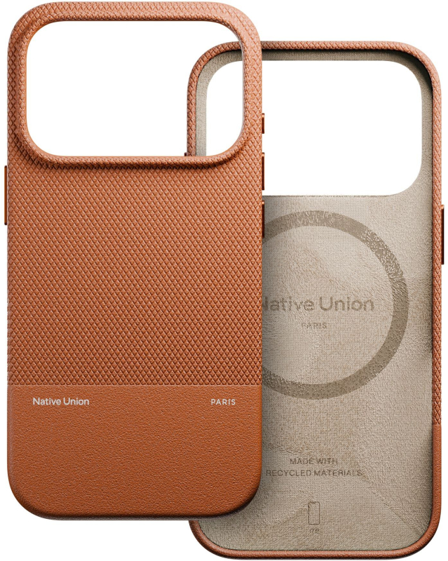 На фото изображено Чехол Native Union Paris (Re)Classic Case для iPhone 17 Pro Коричневый