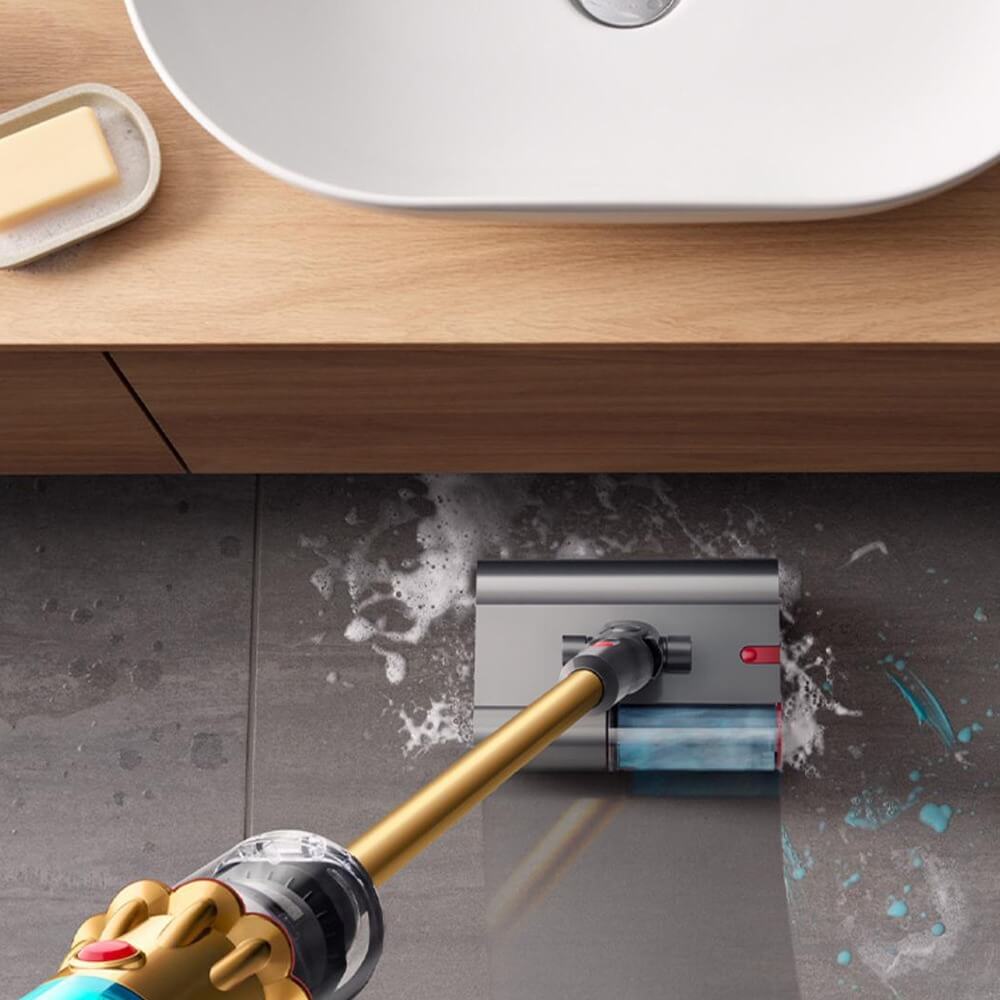 На фото изображено Dyson V12s Detect Slim Submarine Complete, Gold/Gold