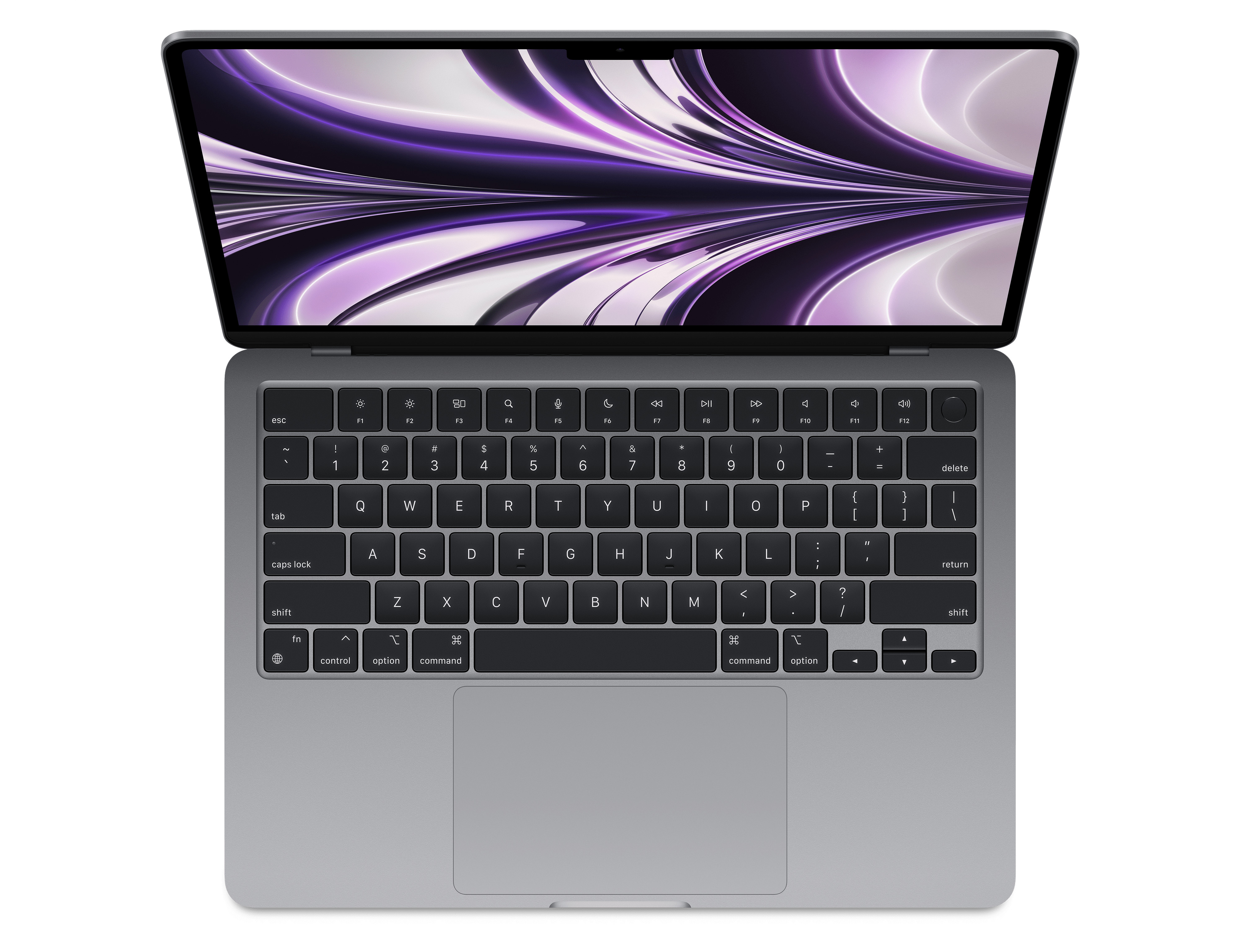 На фото изображено Apple MacBook Air 13” (M2, 8C / 8C, 2022), 16 ГБ, 256 ГБ SSD, Серый космос