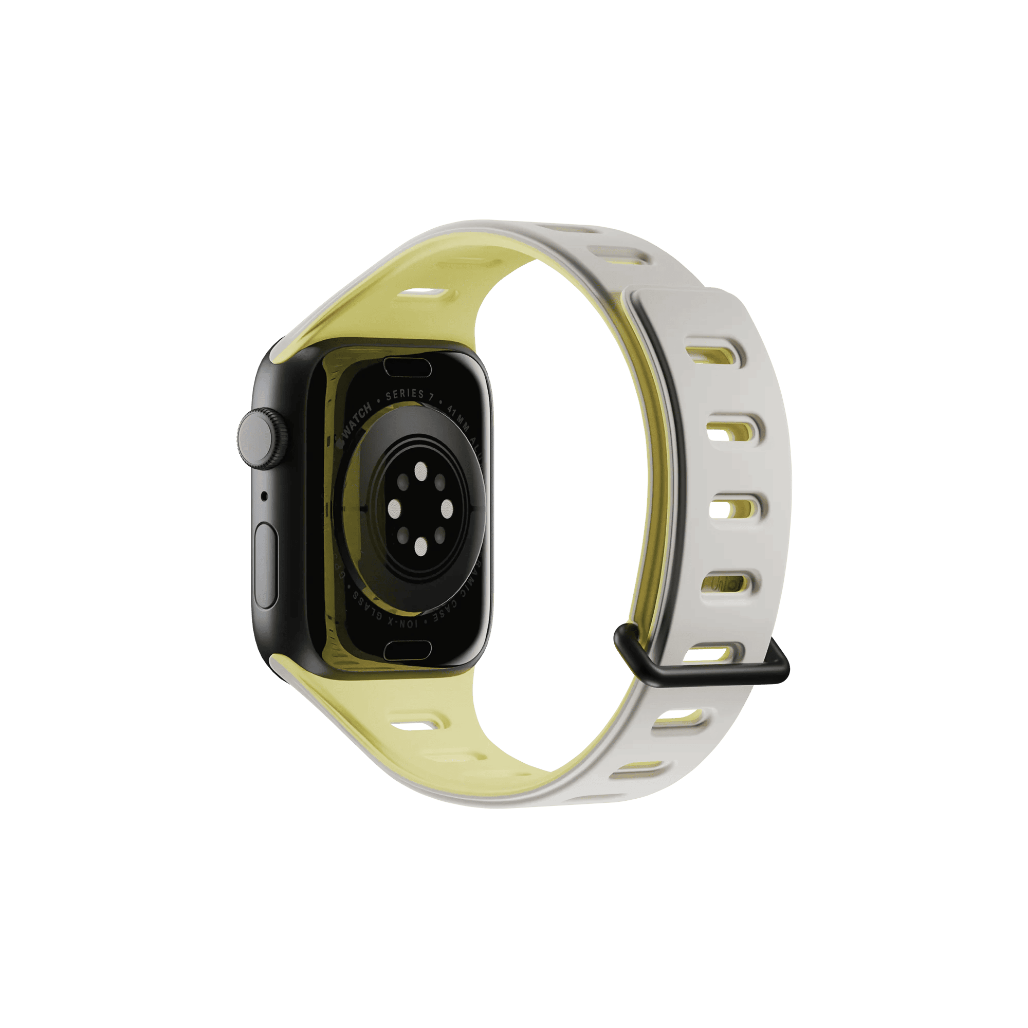 На фото изображено Ремешок Native Union для Apple Watch Magnetic 38/40/41мм, желтый/серый
