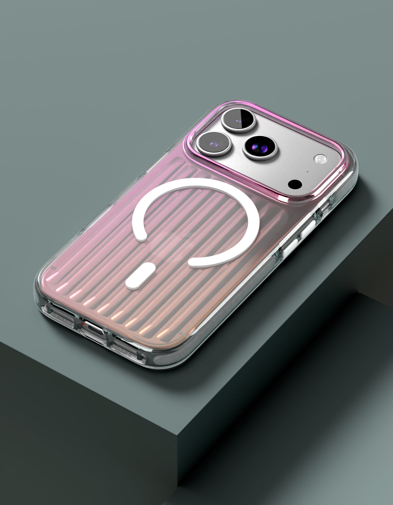 На фото изображено Чехол защитный VLP Pulse Case с MagSafe для iPhone 17 Pro, перламутровый