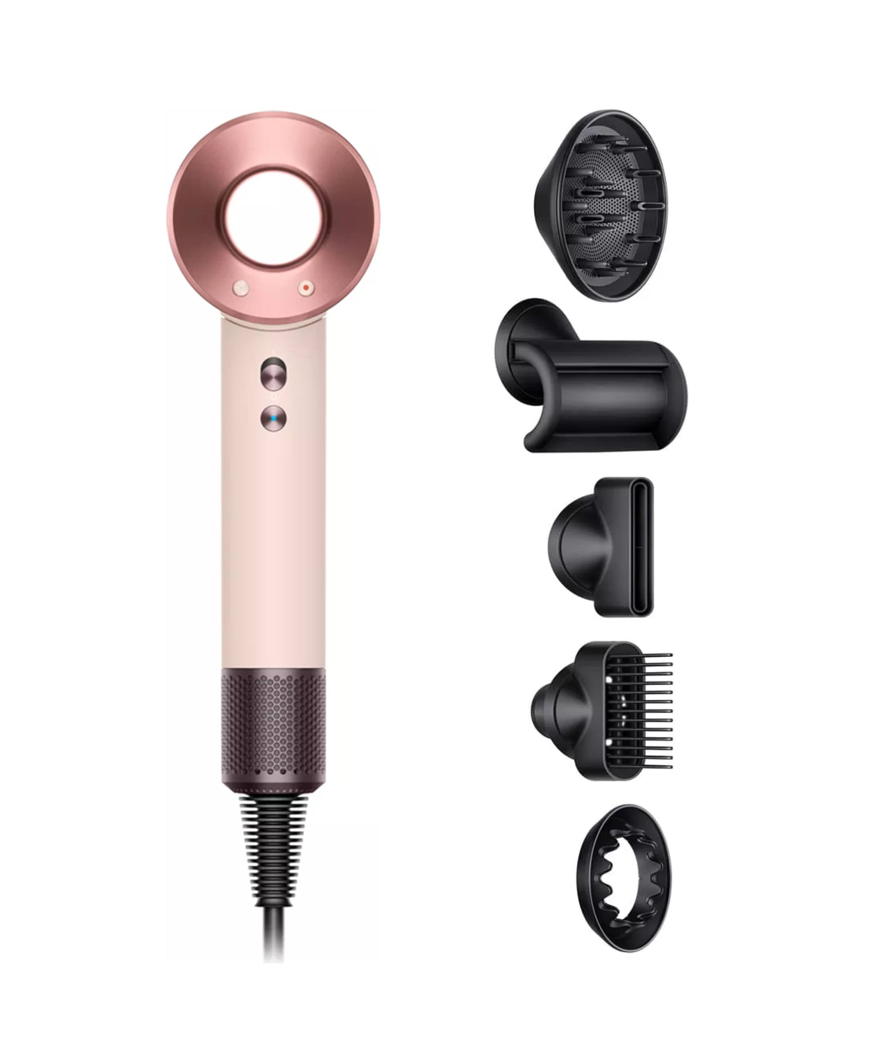 На фото изображено Фен Dyson Supersonic HD07, Ceramic Pink/Rose Gold