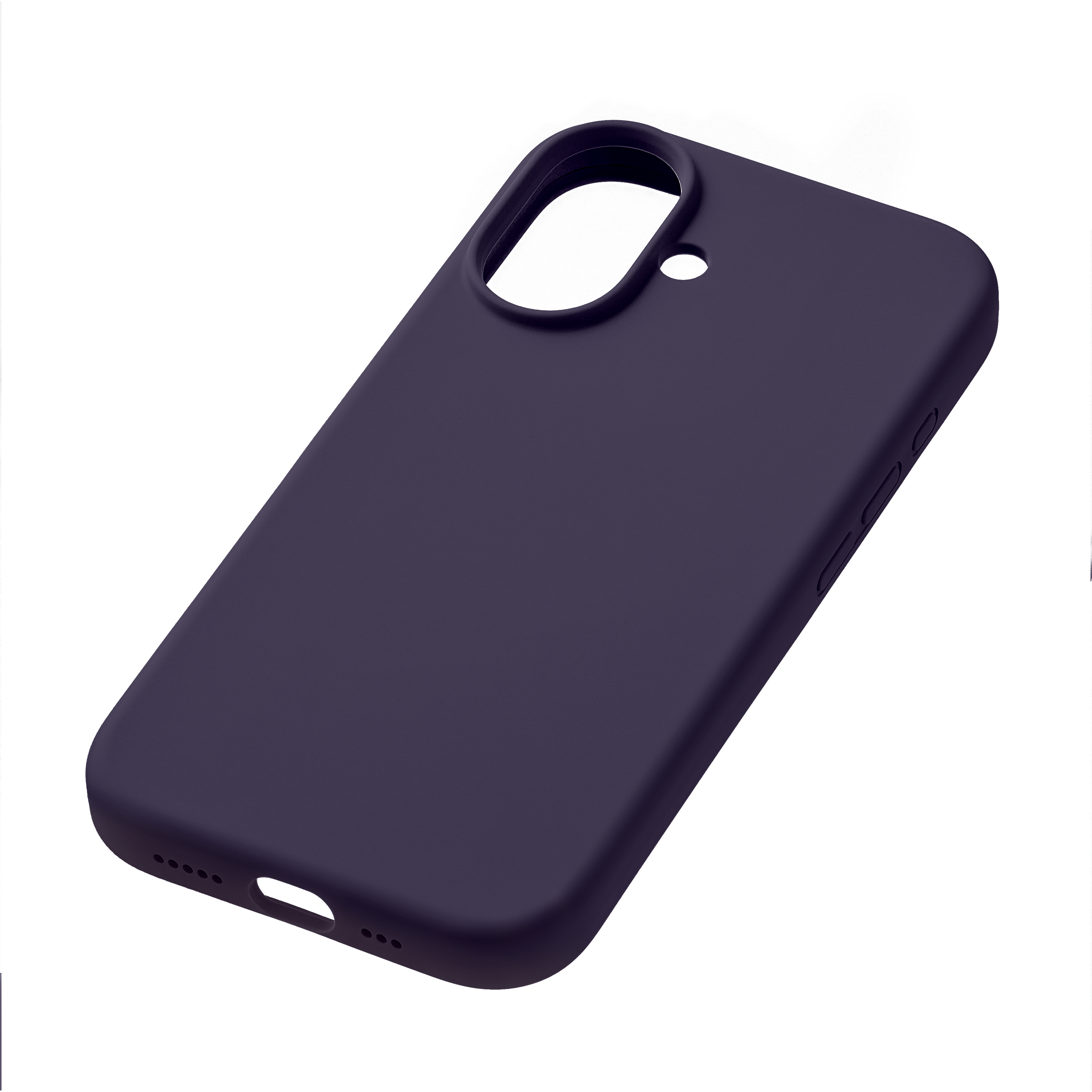 На фото изображено Чехол защитный uBear Touch Mag Case для iPhone 16, темно-фиолетовый