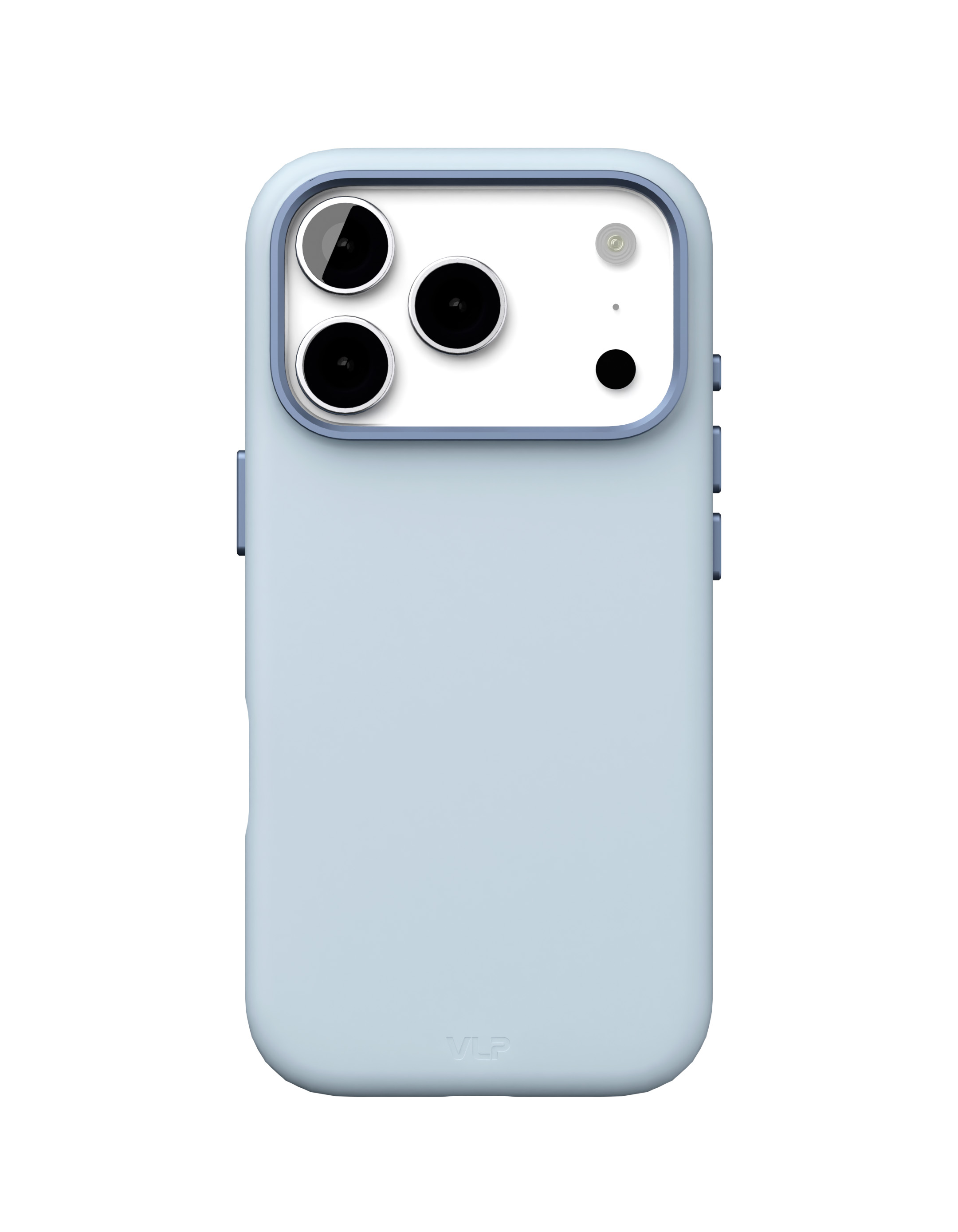 На фото изображено Чехол защитный VLP Aster Pro Case с MagSafe для iPhone 17 Pro, голубой