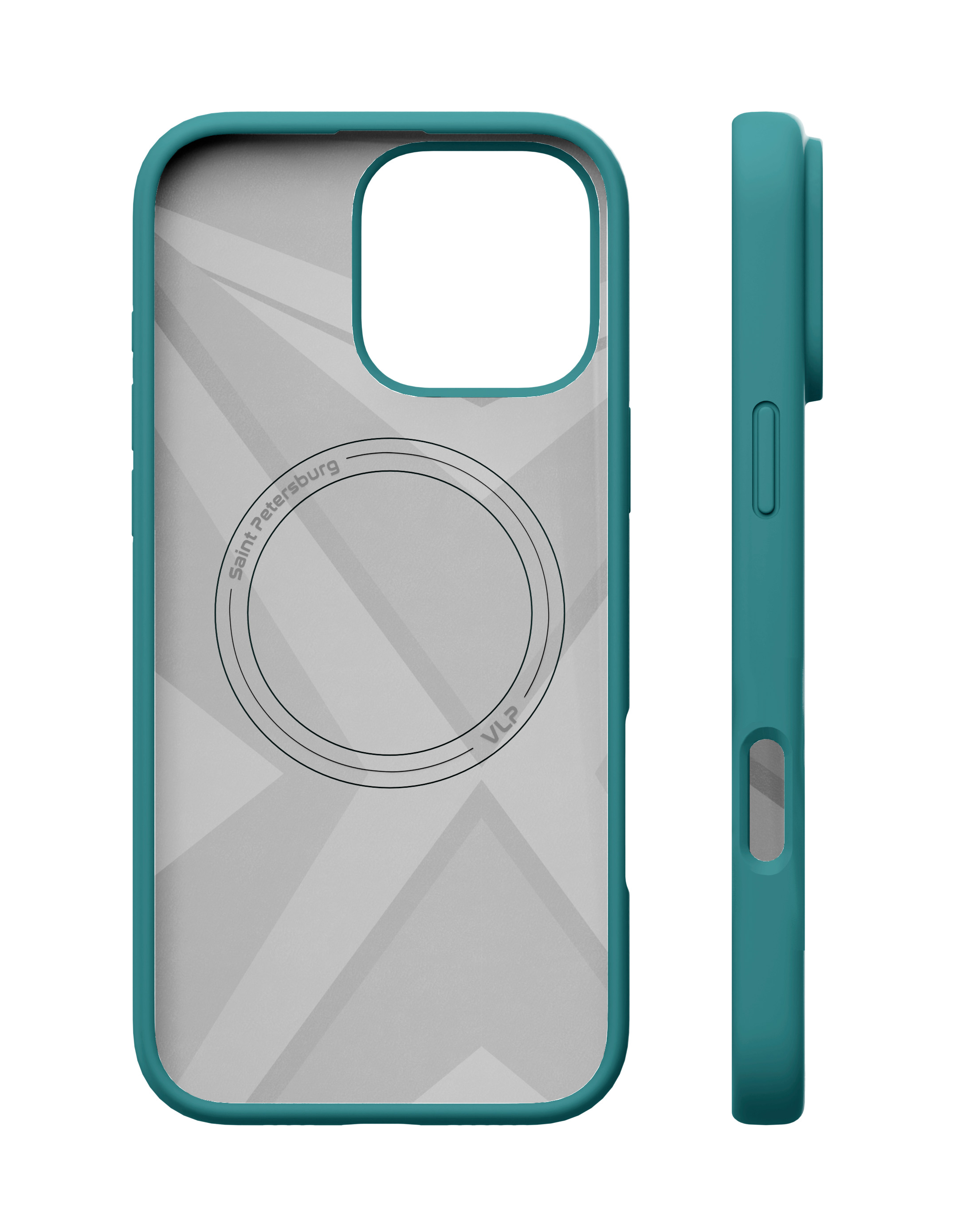 На фото изображено Чехол защитный VLP Aster Case с MagSafe для iPhone 16 Pro, зеленый