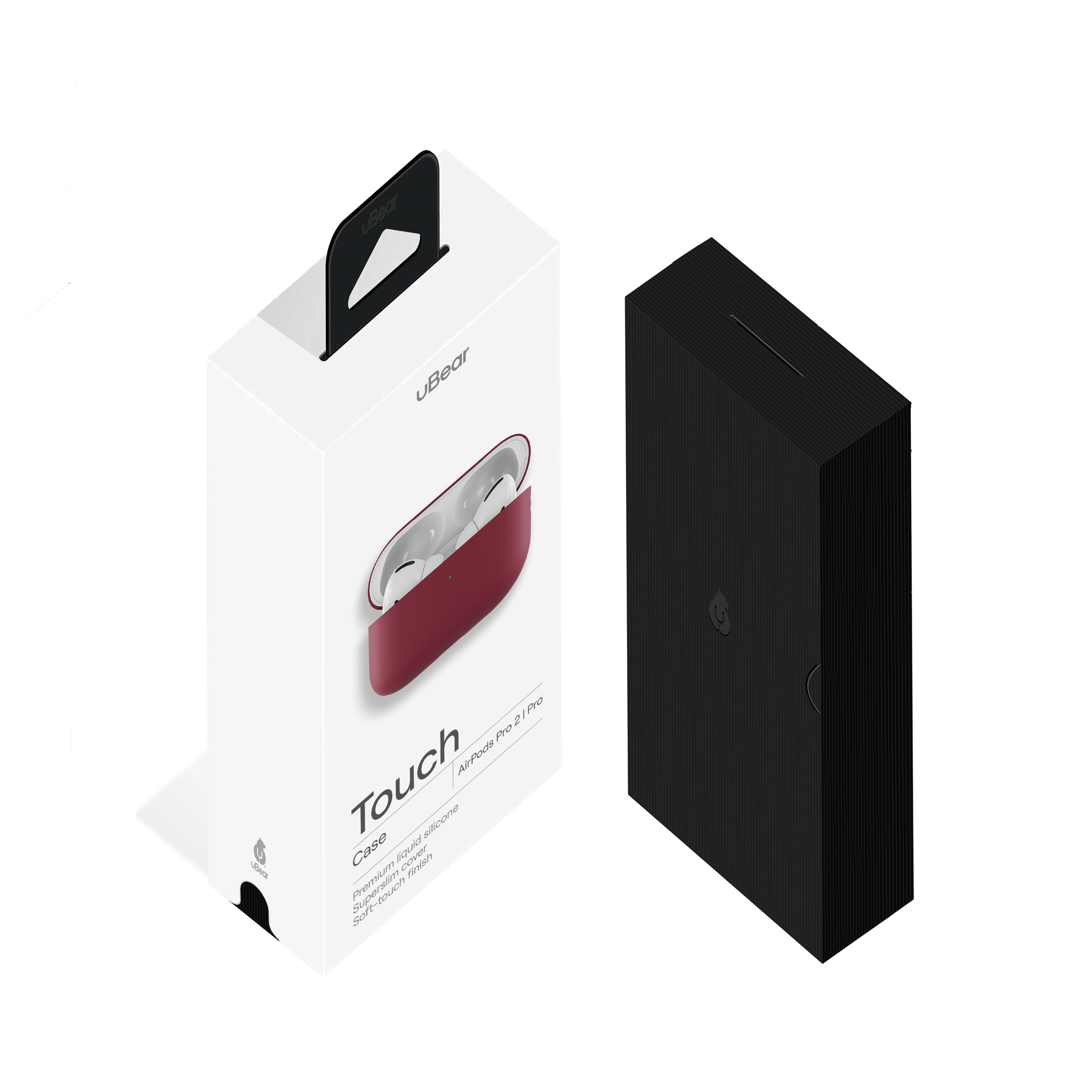 На фото изображено Ультратонкий силиконовый чехол uBear Touch Case AirPods Pro 2 / Pro, тёмно-фиолетовый