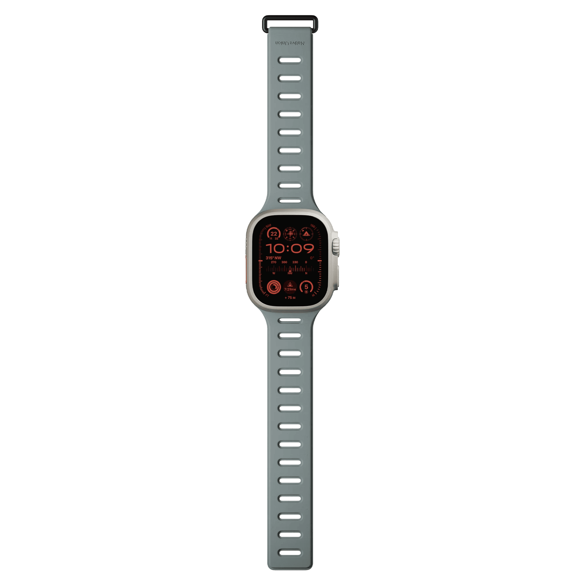 На фото изображено Ремешок Native Union для Apple Watch Magnetic 42/44/45/49мм, зеленый/серый