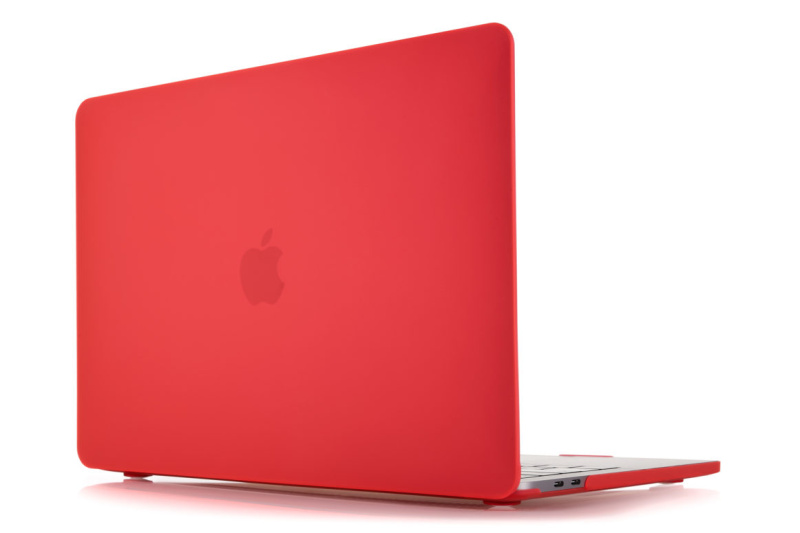 На фото изображено Чехол защитный VLP Plastic Case для MacBook Pro 13" 2020, красный