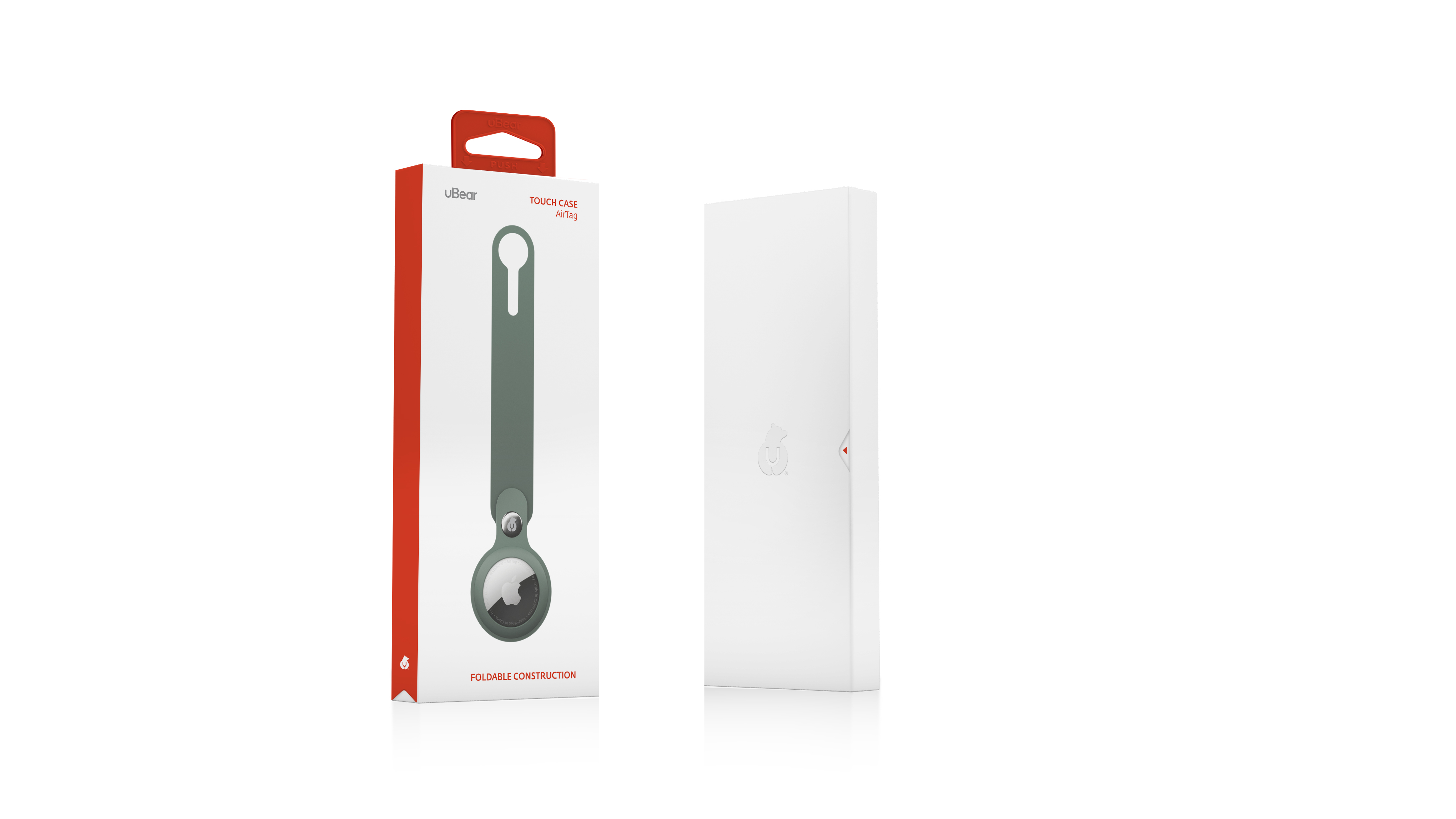 На фото изображено uBear Touch Case for AirTag, зеленый