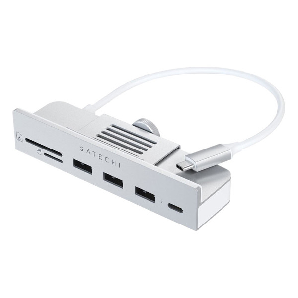 Фото USB-C-концентратор Satechi Aluminum USB-C Clamp Hub для 24" iMac, серебристый Фото USB-C-концентратор Satechi Aluminum USB-C Clamp Hub для 24" iMac, серебристый