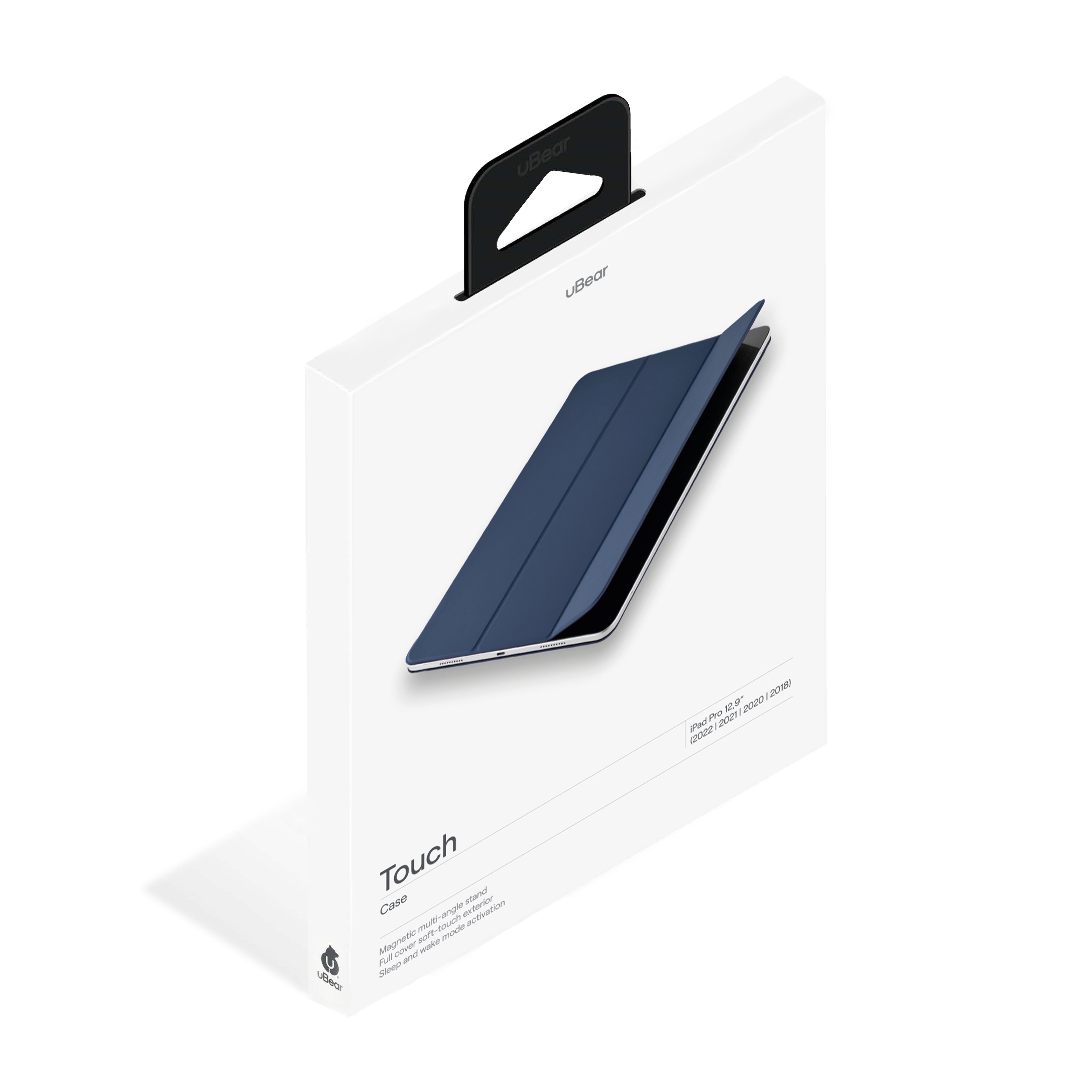На фото изображено Чехол uBear Touch case для iPad Pro 12,9”, тёмно-синий
