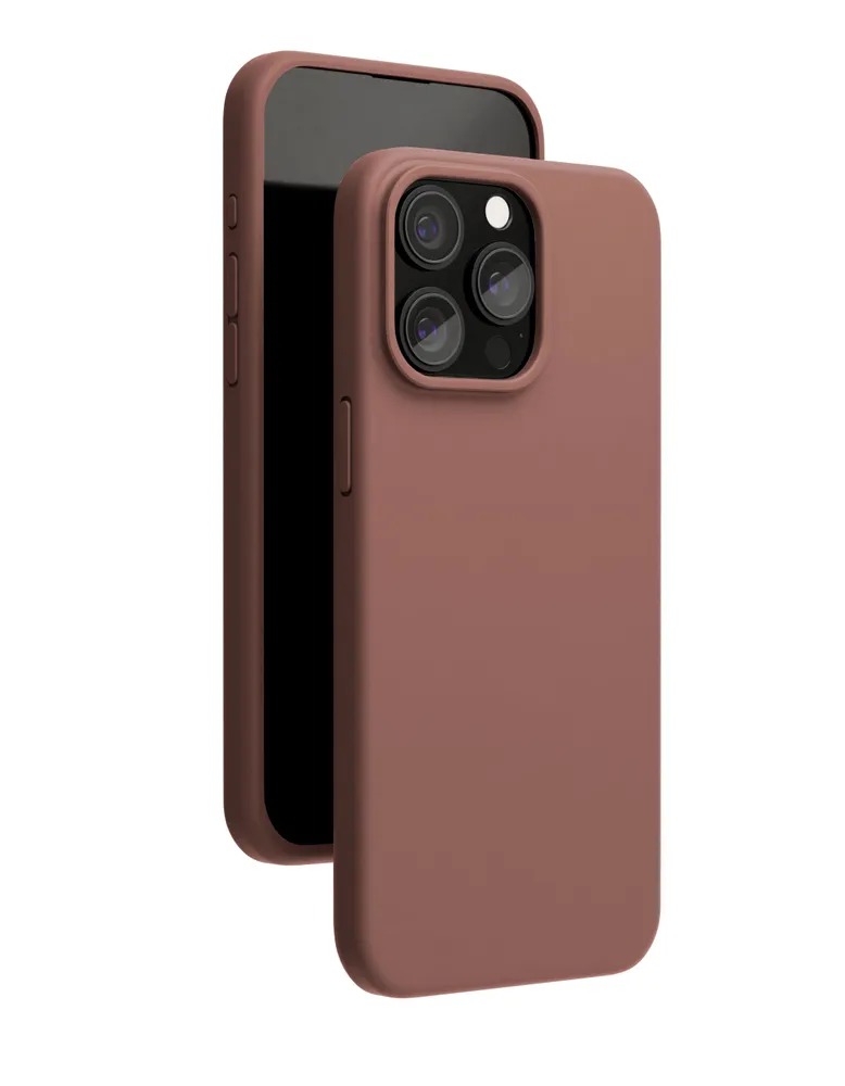 На фото изображено Чехол защитный VLP Aster Case с MagSafe для iPhone 15 Pro, моккачино