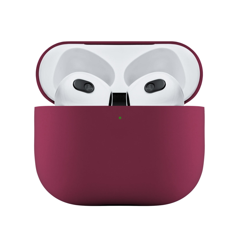 Фото Ультратонкий силиконовый чехол Touch Case для AirPods 3, тёмно-фиолетовый На фото изображено Ультратонкий силиконовый чехол Touch Case для AirPods 3, тёмно-фиолетовый