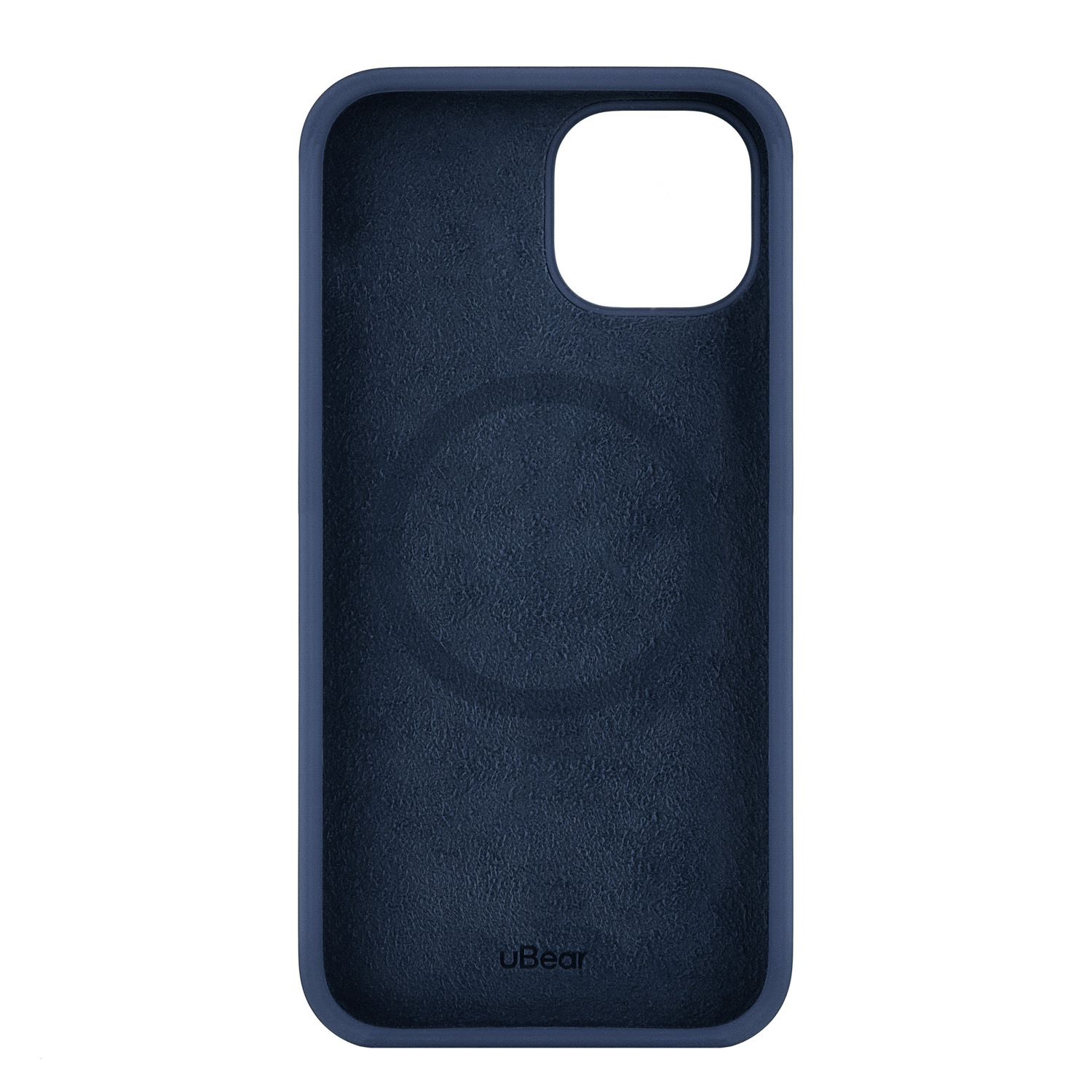 На фото изображено Чехол защитный uBear Touch Mag Case для iPhone 14, тёмно-синий