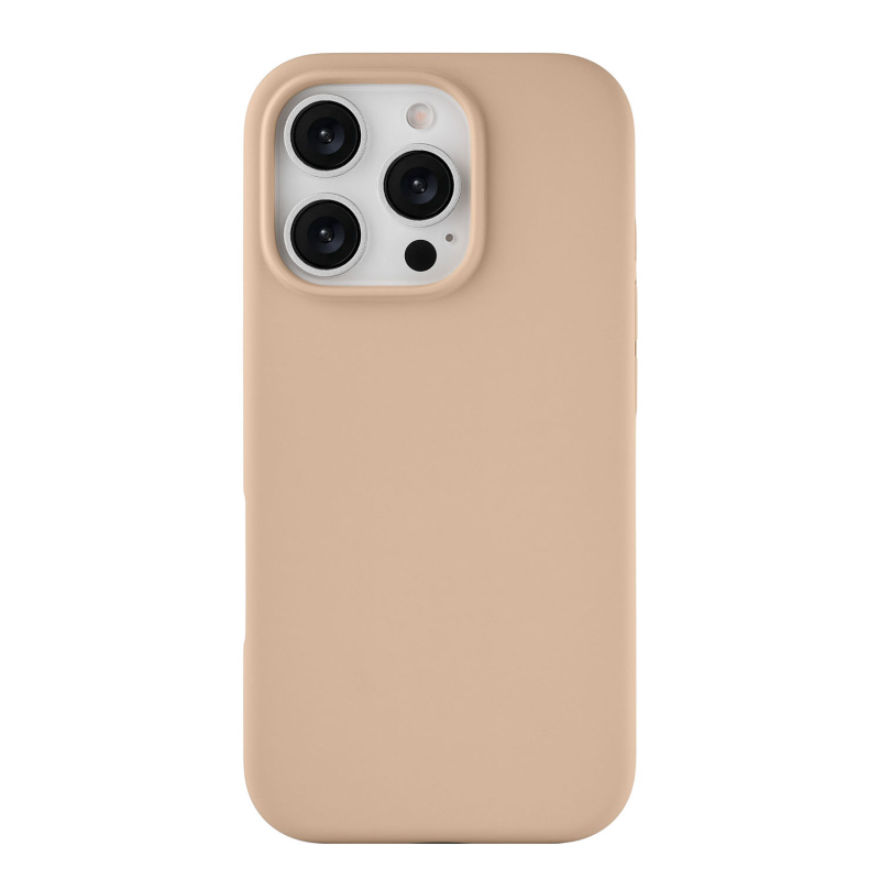 На фото изображено Чехол защитный uBear Touch Mag Case для iPhone 16 Pro, латте