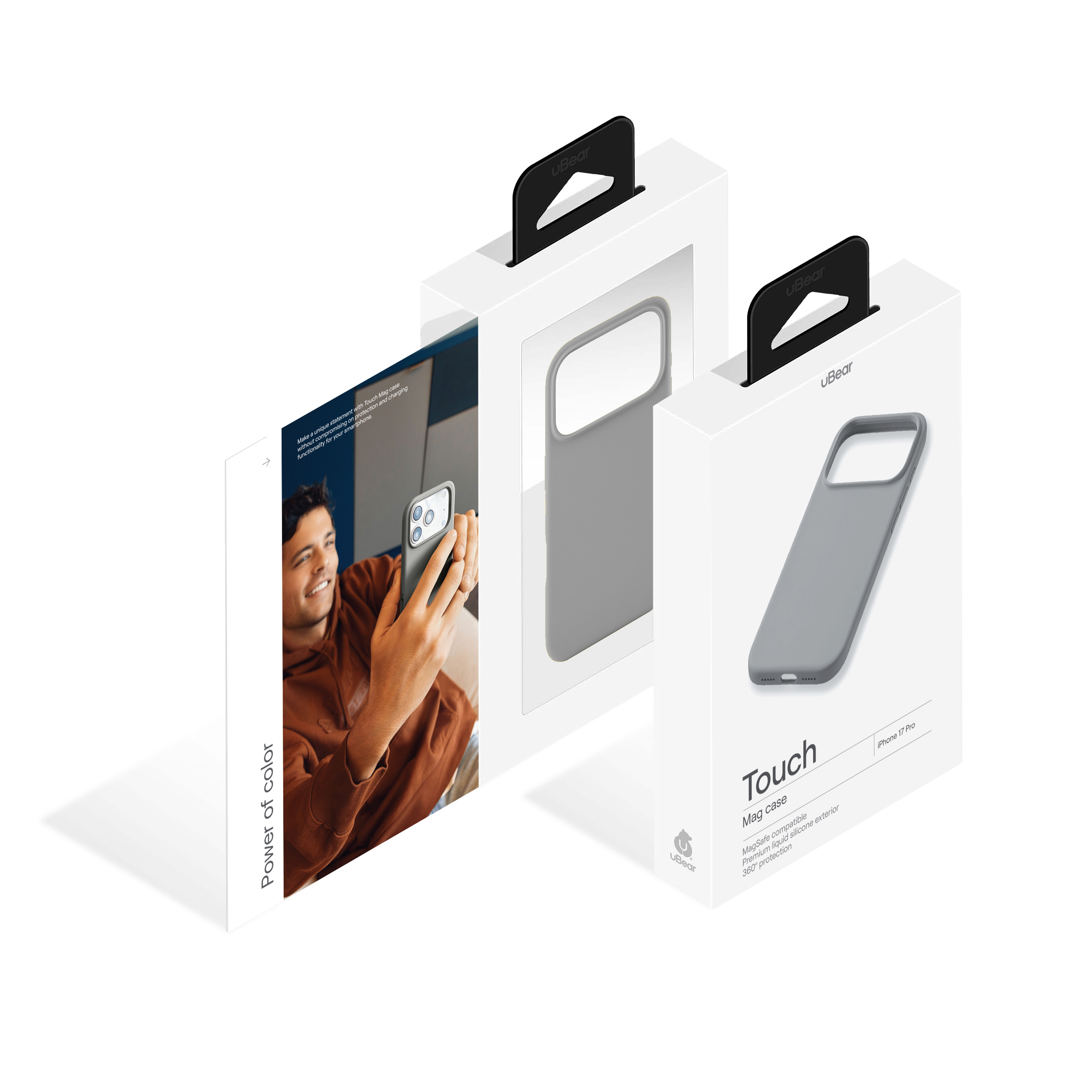 Фото Чехол защитный uBear Touch Mag Case для iPhone 17 Pro, MagSafe, светло-серый На фото изображено Чехол защитный uBear Touch Mag Case для iPhone 17 Pro, MagSafe, светло-серый