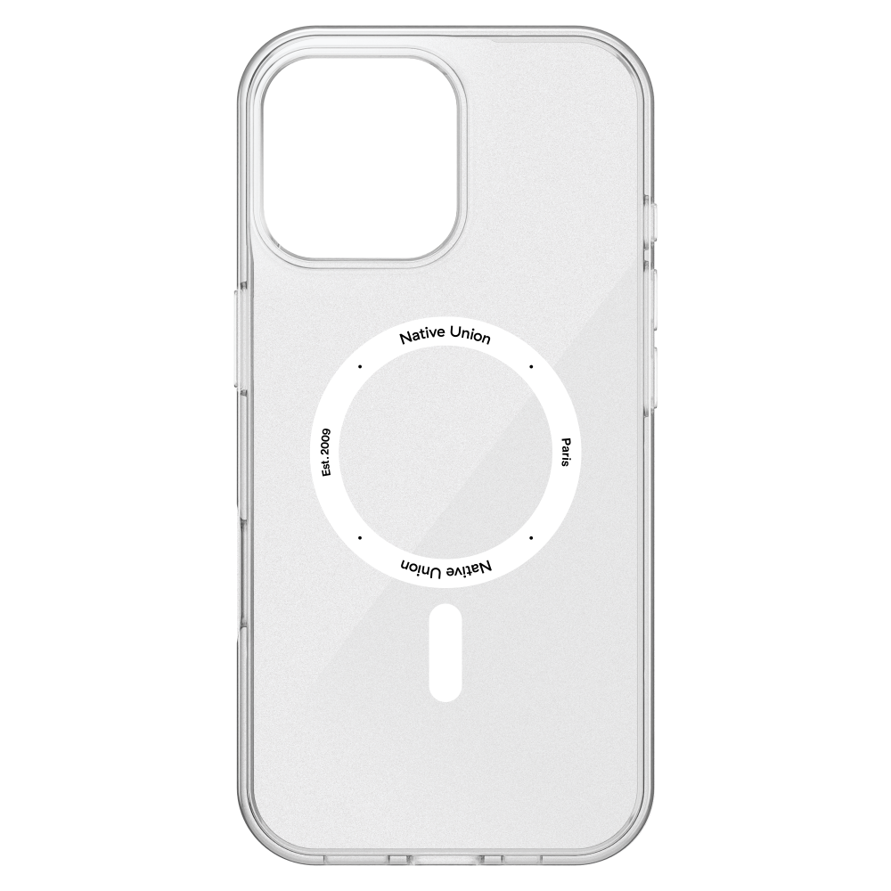 На фото изображено Чехол Native Union (RE)Classic Case MagSafe для iPhone 16 Pro Max, прозрачный