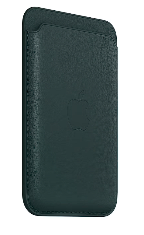 На фото изображено Картхолдер Apple Leather Wallet с локатором, темно-зеленый