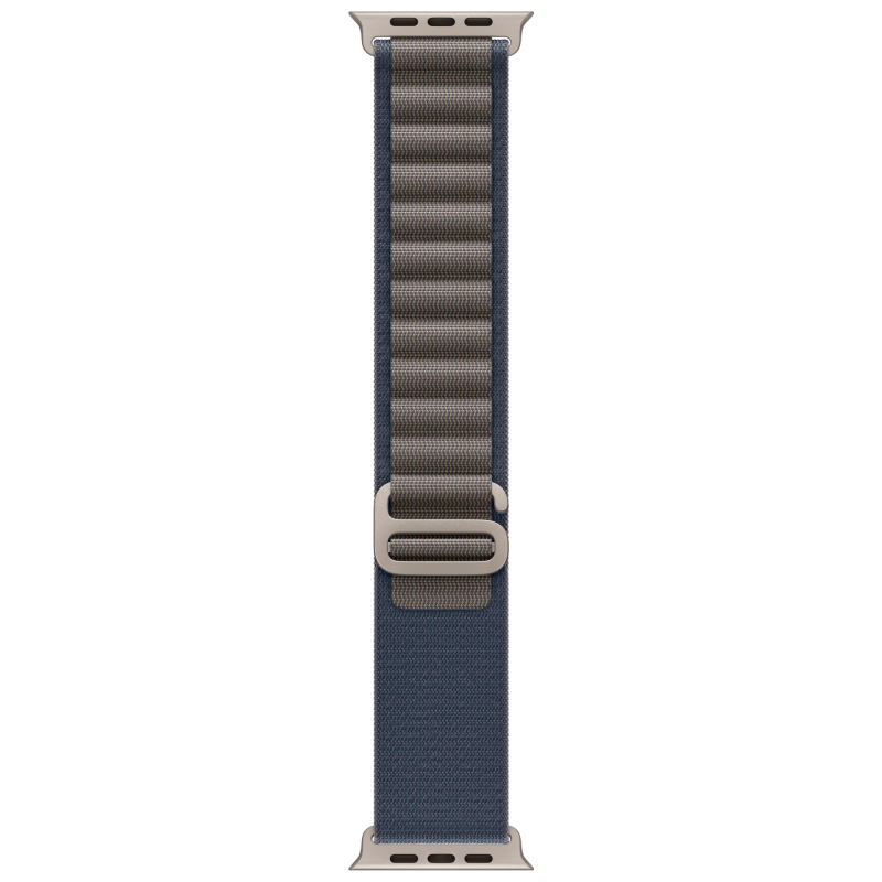 На фото изображено Apple Watch Ultra 2 GPS + Cellular, 49 мм, корпус из титана, ремешок Alpine, цвет синий, S