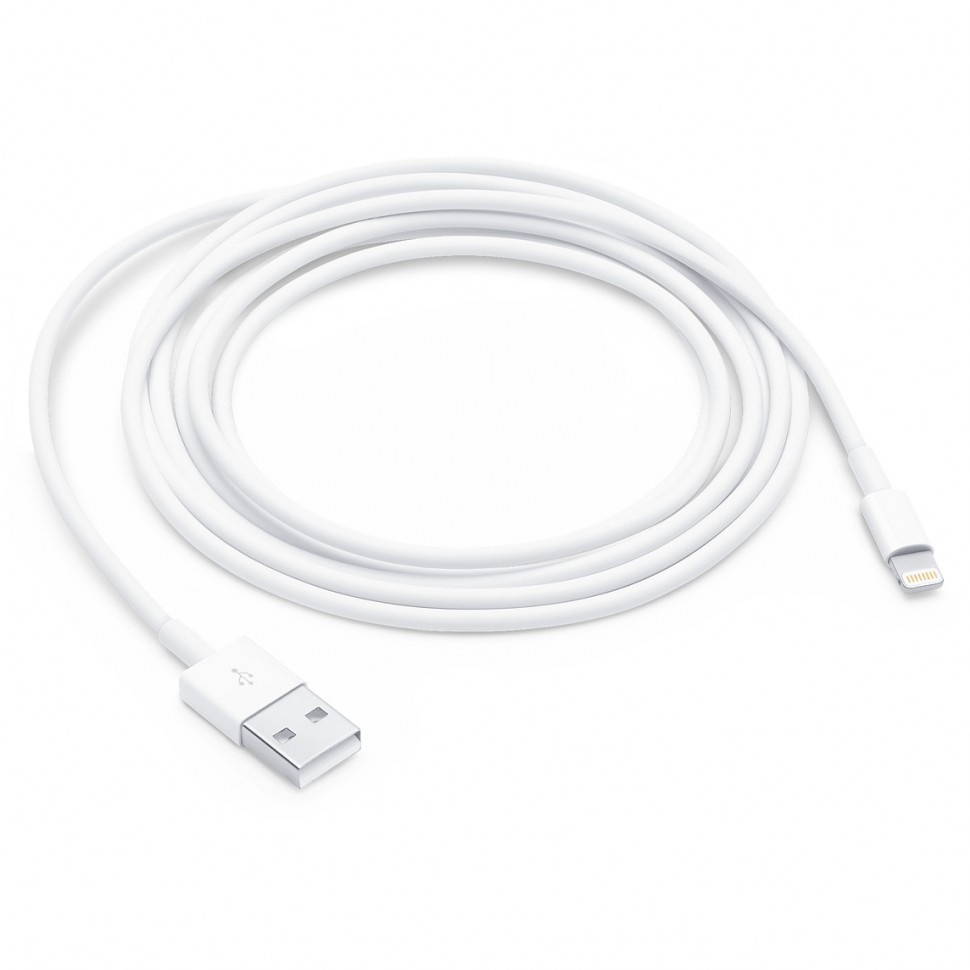 На фото изображено Кабель Apple Lightning/USB, 1м, белый