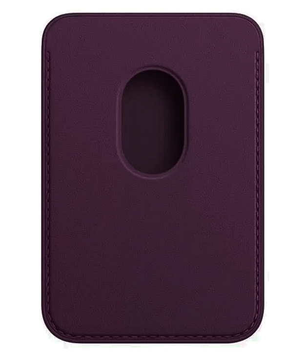 На фото изображено Картхолдер Apple Leather Wallet с локатором, фиолетовый