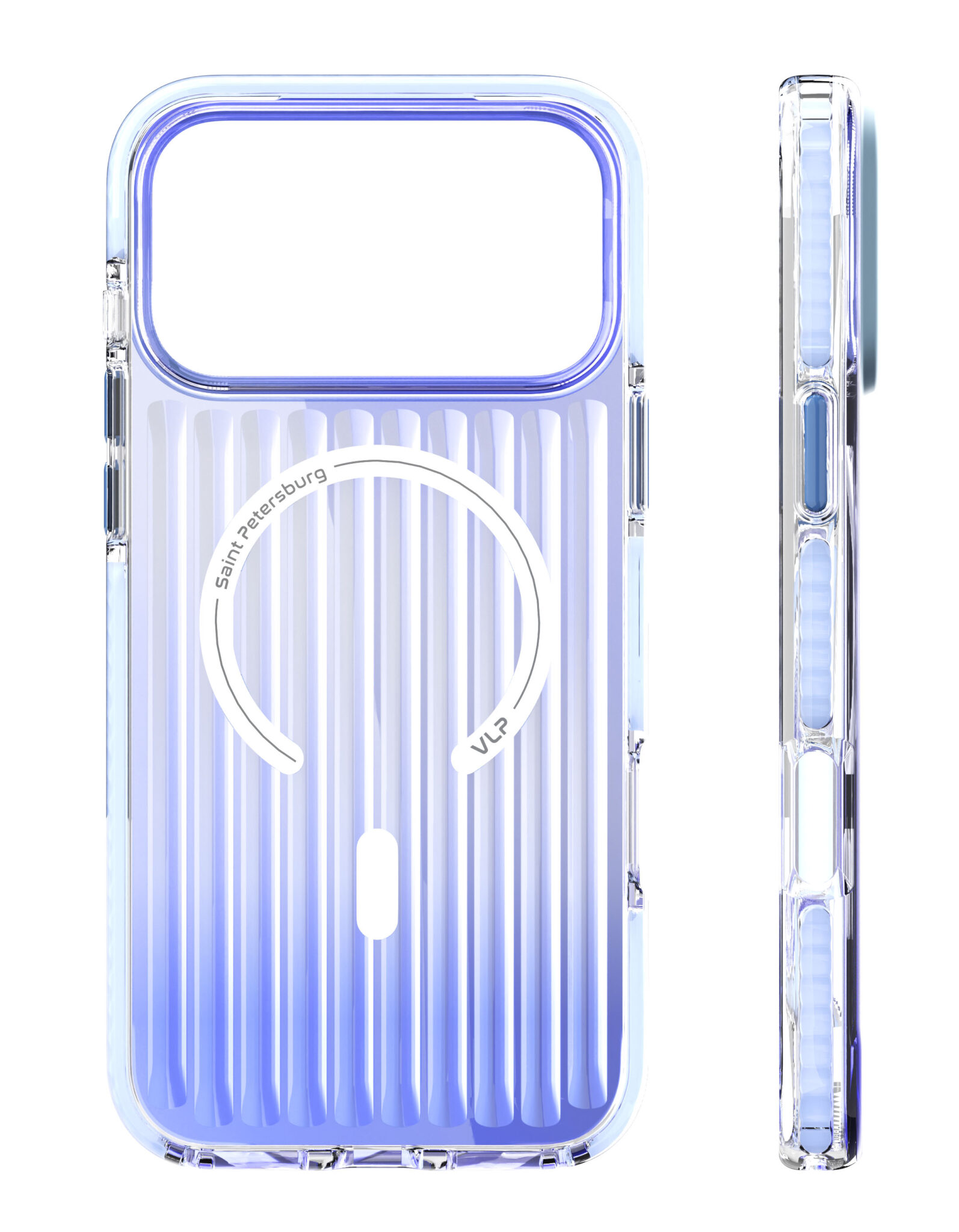 На фото изображено Чехол защитный VLP Pulse Case с MagSafe для iPhone 17 Pro Max, синий