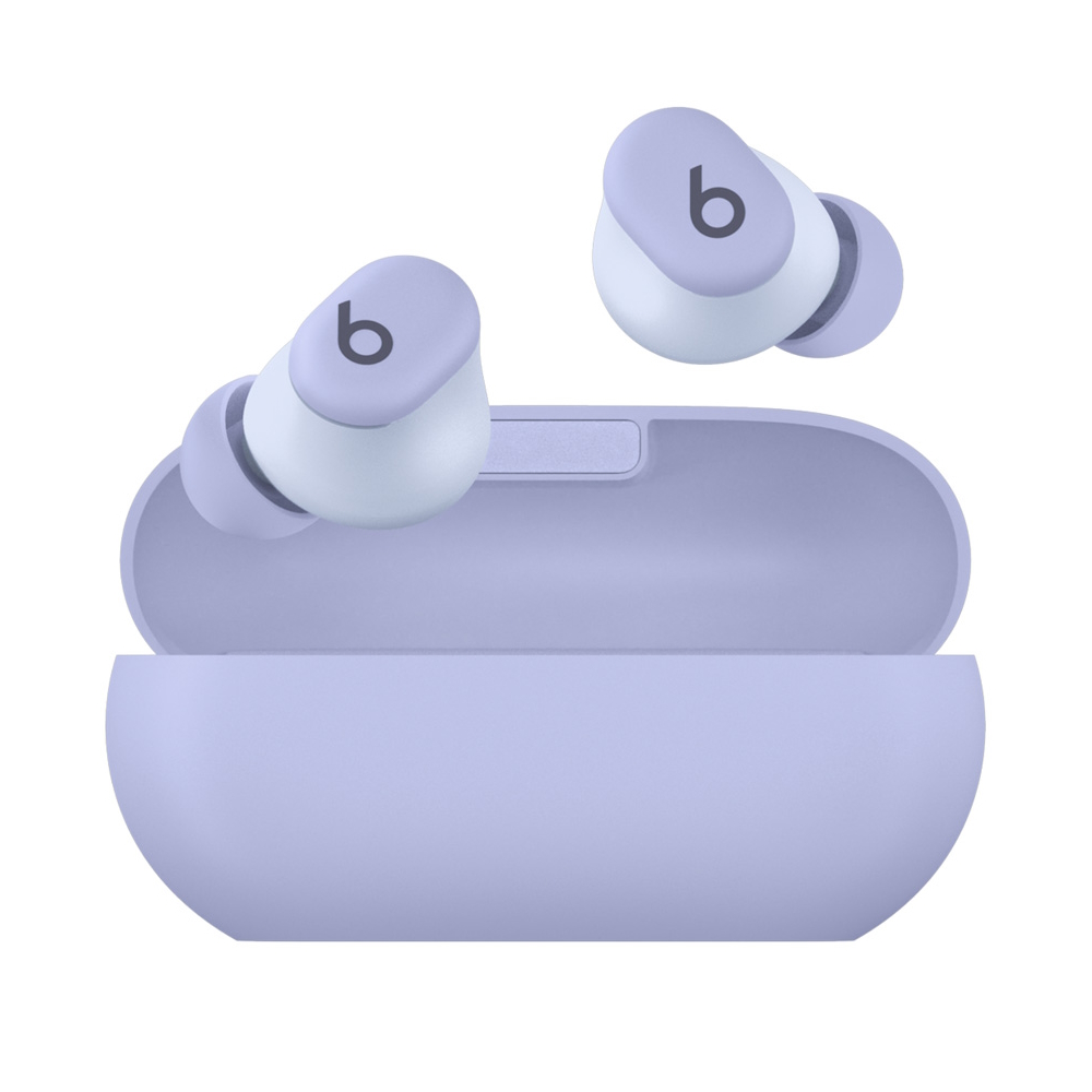 На фото изображено Беспроводные наушники Beats Solo Buds, фиолетовый
