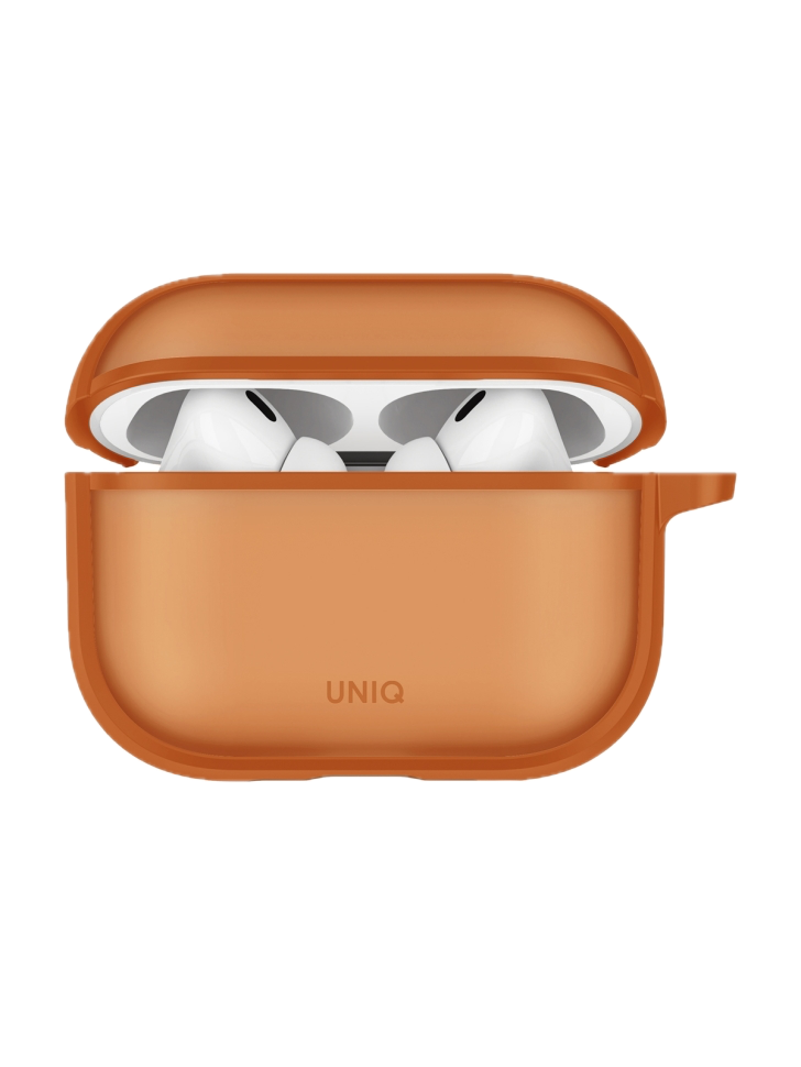 На фото изображено Чехол Uniq Veren для AirPods Pro 3, Sunset Ember