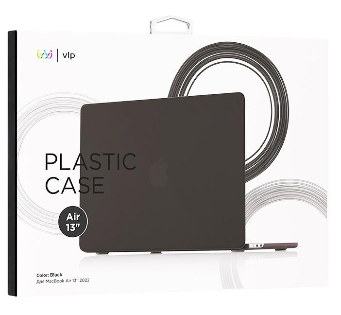 На фото изображено Чехол защитный VLP Plastic Case для MacBook Air 13" 2022, черный