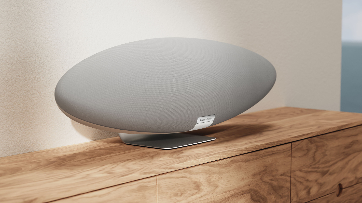 На фото изображено Акустическая система Bowers & Wilkins Zeppelin, серый