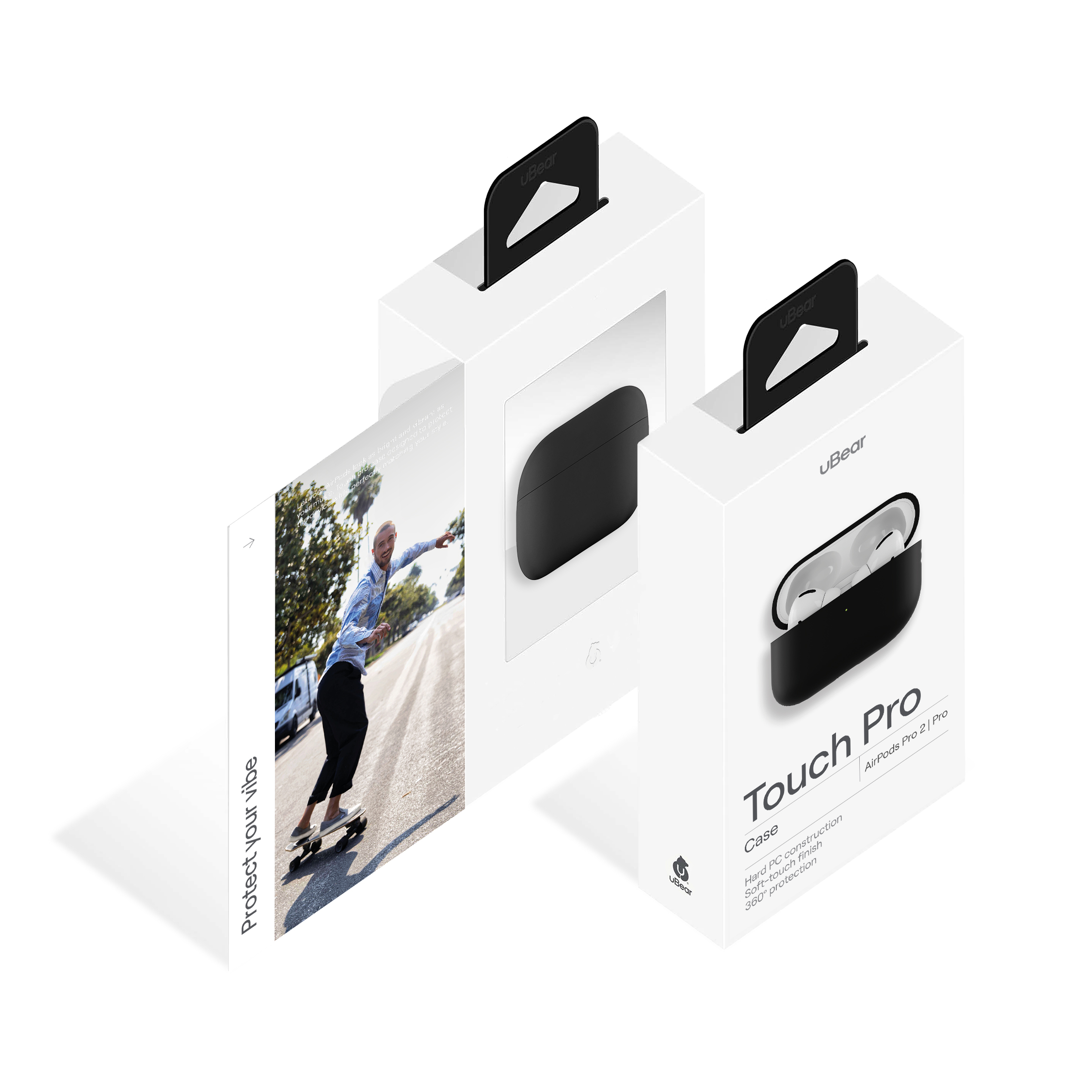 На фото изображено Защитный чехол AirPods Pro Touch Pro Silicone Case, чёрный