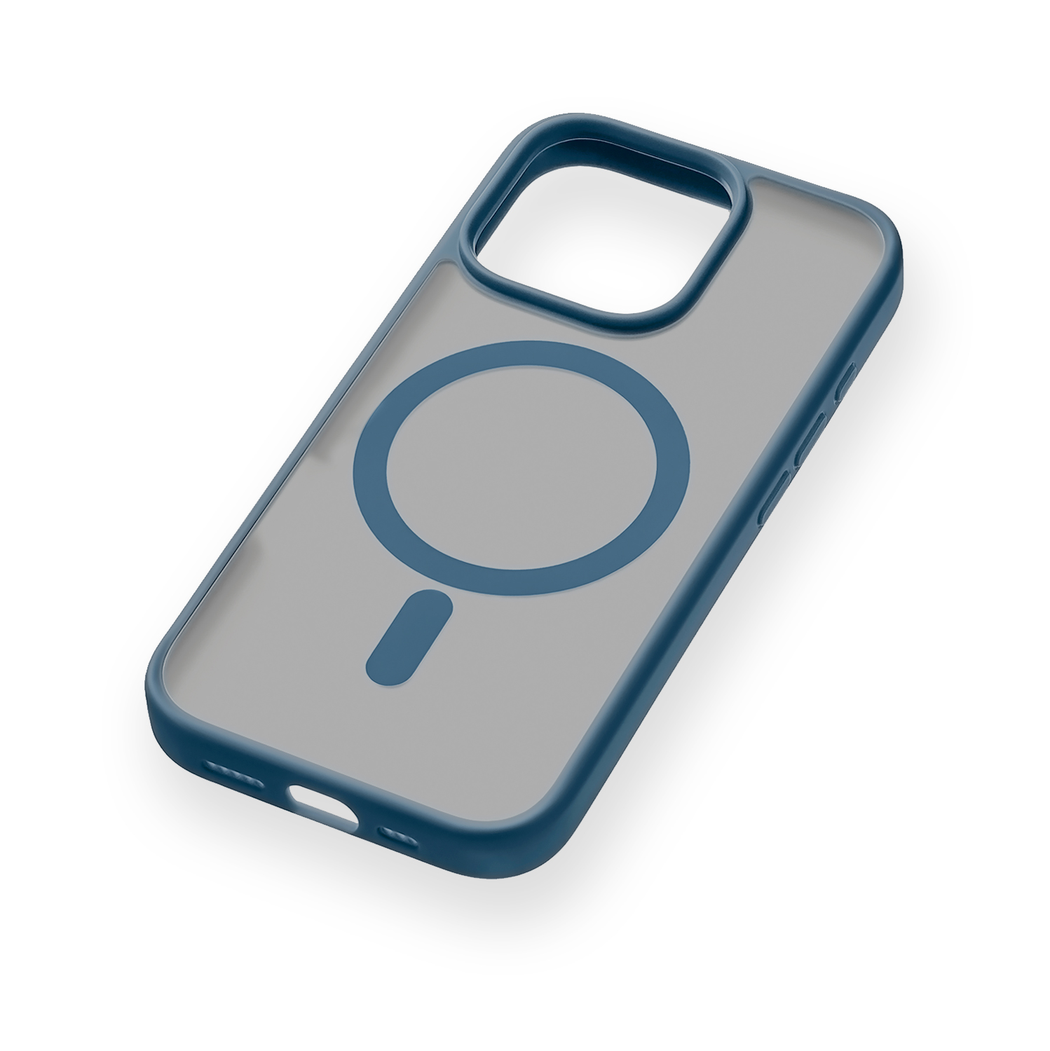 На фото изображено Чехол защитный uBear Cloud Mag Case для iPhone 16 Pro, MagSafe, синий