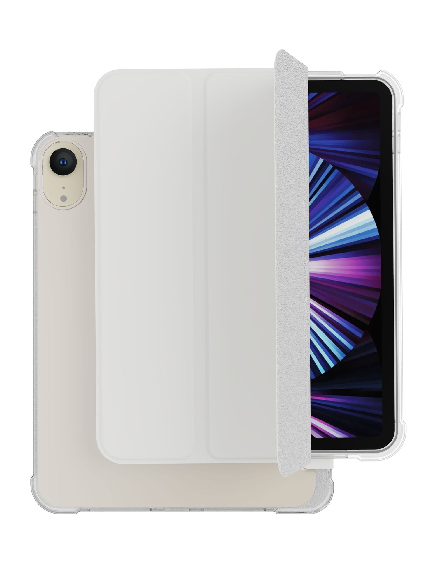 На фото изображено Чехол защитный VLP Dual Folio для iPad mini 6, белый