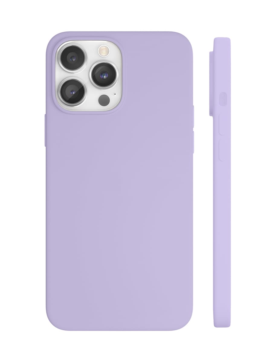 На фото изображено Чехол защитный VLP Silicone case с MagSafe для iPhone 14 Pro Max, сиреневый