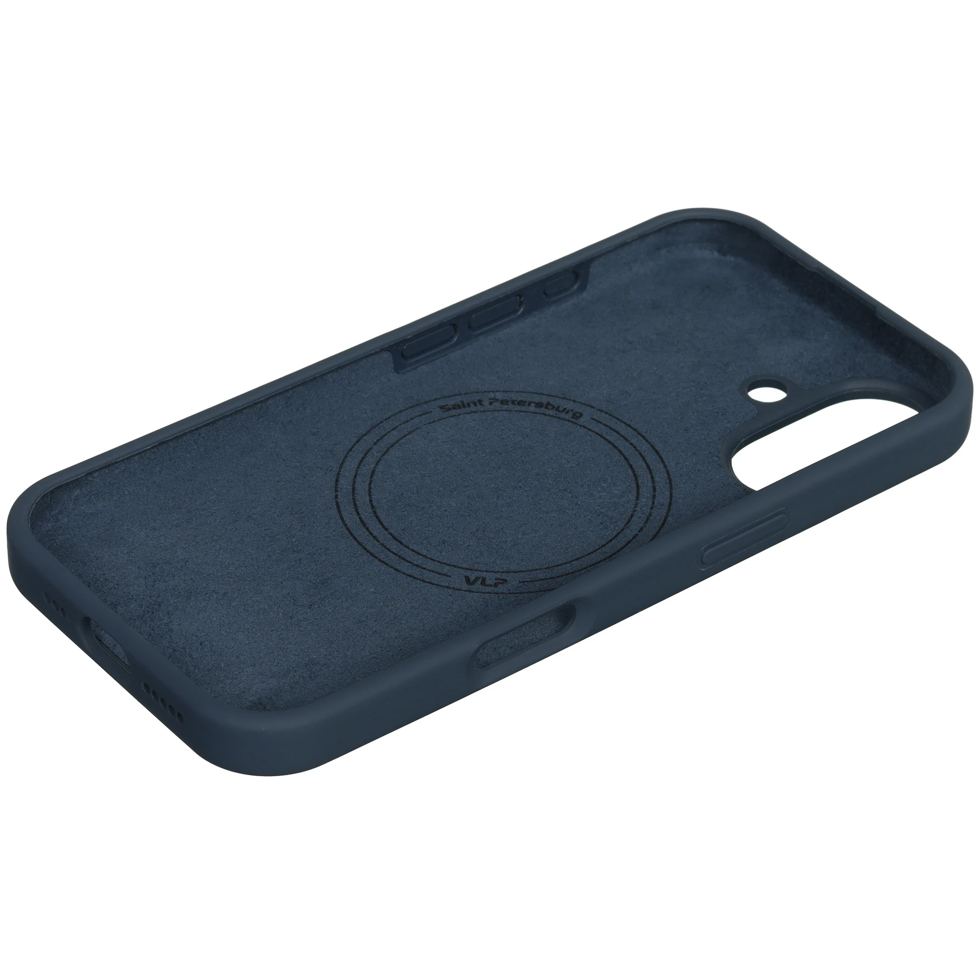 На фото изображено Чехол защитный VLP LITE Mist Case с MagSafe для iPhone 17, темно-синий