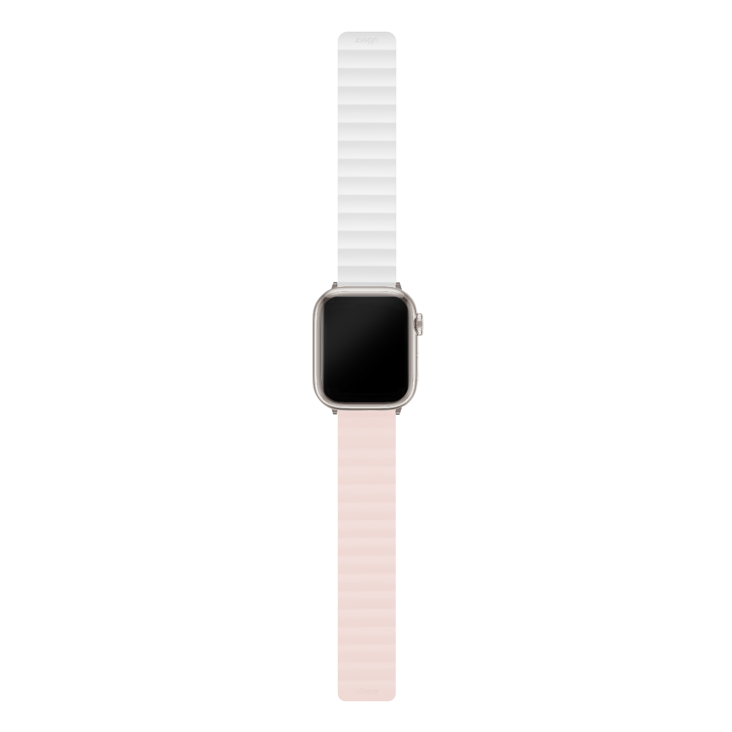 На фото изображено Ремешок uBear Mode для Apple Watch S/M (38, 40, 41 мм), розовый/бежевый