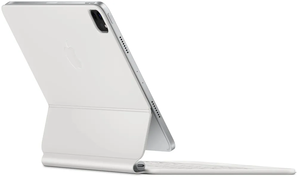 На фото изображено Клавиатура Apple Magic KeyBoard для iPad Air 10.9" (2022), iPad Air 11" (2024) и iPad Pro 11" (2022), белый