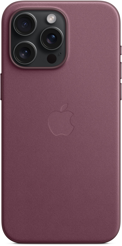 На фото изображено Чехол Apple MagSafe FineWoven для iPhone 15 Pro Max, «Шелковица»